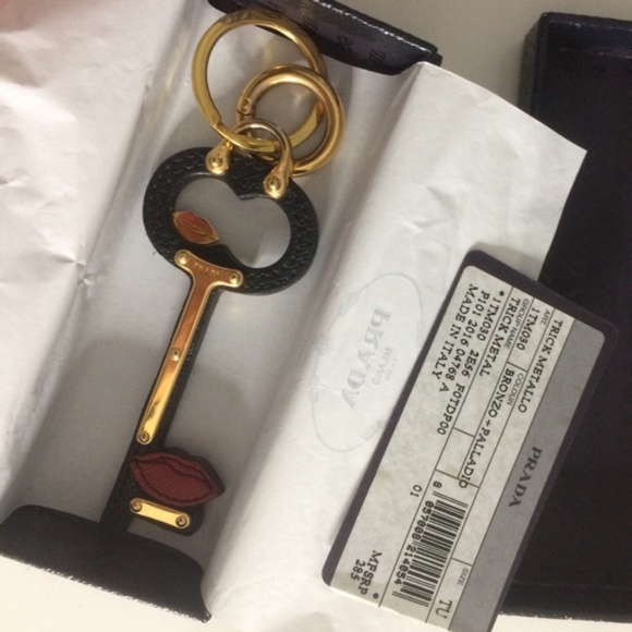 Prada Saffiano Leather Key Charm / Necklace - Picture 2 of 3